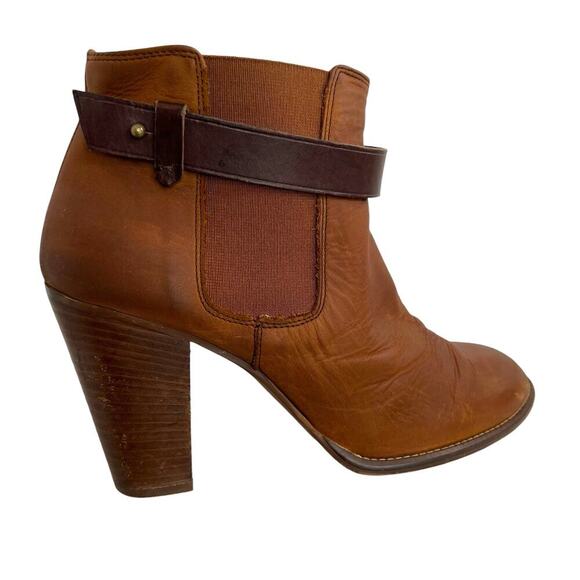 MADEWELL Lonny Leather Ankle Boot 3 1/2 inch Heel in Tan Women's Size 8 - Picture 2 of 11